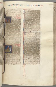 Fol. 194r, Judith, historiallinen alkukirjain A, Judith mestaa pään Holofernesin, n. 1275-1300. tekijältä Unbekannt