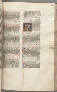 Fol. 230r, Psalmi 97, historiallinen alkukirjain C, kaksi pappia laulamassa puhujapuhujassa. , c. 1275-1300. tekijältä Unbekannt