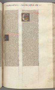 Fol. 320r, Hesekiel, historiankirjoitettu alkukirjain E, nukkuva Hesekiel näyn kanssa neljästä pedosta. tekijältä Unbekannt