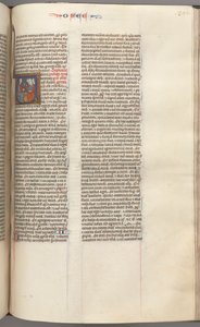 Fol. 350r, Hoosea, historiallinen alku V, Hoosea saarnaa kolmelle miehelle. , c. 1275-1300. tekijältä Unbekannt