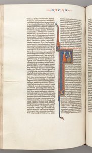 Fol. 382v, Maccabees II, historiallinen alkukirjain F, kultainen malja, joka esitettiin juutalaiselle, n. 1275-1300. tekijältä Unbekannt