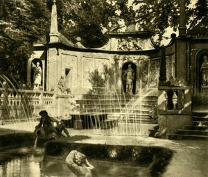 Suihkulähteet, Hellbrunnin palatsi, Salzburg, Itävalta, c1935. tekijältä Unbekannt