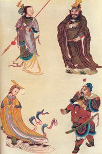 Neljä kuuluisaa hahmoa Kiinan historiassa, 1907 tekijältä Unbekannt
