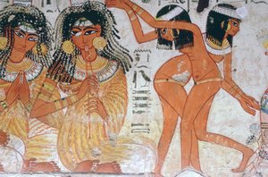Fragmentti seinämaalauksesta Nebamunin haudasta, Thebes, Egypti, 18. dynastia, n. 1350 eaa. tekijältä Unbekannt
