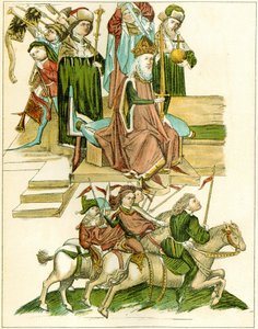 Frederick I saa Brandenburgin kuvituksen kopion Richentalin kuvitetusta kronikasta, n. 1440 tekijältä Unbekannt