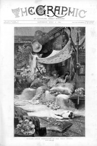 Ranskalainen näyttelijä Sarah Bernhardt Pariisin studiossaan Ranskassa, 1890 tekijältä Unbekannt