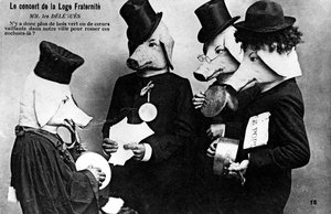 Ranskalainen vapaamuurarien vastainen postikortti, 1900-luku tekijältä Unbekannt
