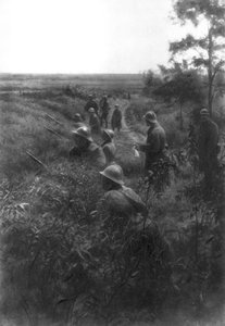 Ranskan jalkaväen asema upotetulla kaistalla, Villers-Cotteretsin pohjoispuolella, Aisne, Ranska, 1918 tekijältä Unbekannt