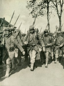 Ranskan joukot marssissa, ensimmäinen maailmansota, 1914-1918, c1920. tekijältä Unbekannt