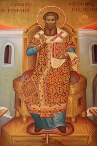 Fresko Saint Gregory Palamas Kreikan ortodoksisessa kirkossa Thessalonique Grece tekijältä Unbekannt