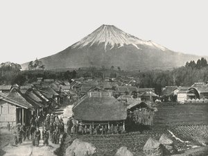 Fujiyama, pyhä vuori, Jedzumin kylästä Japanista, 1895. tekijältä Unbekannt