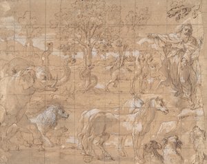 Eedenin puutarha, Eläinten luominen, 1500-luku. tekijältä Unbekannt