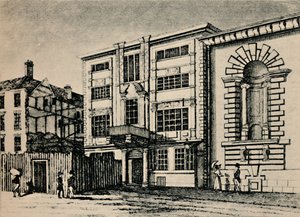 Pääposti, noin 1793 - Näytetään Lloyds Coffee Housen viereisiä rakennuksia, 1928 tekijältä Unbekannt