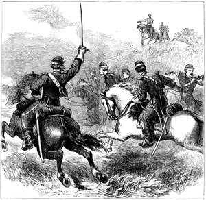 Kenraali Sheridan Cedar Creekissä, Virginiassa, Amerikan sisällissota, 1864 c1880 tekijältä Unbekannt