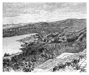 Yleisnäkymä Castriesista, St Lucian saari, c1890 tekijältä Unbekannt
