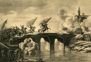 Kenraalit Bonaparte ja Augereau hyökkäävät sillalle Arcolassa marraskuussa 1796 1921. tekijältä Unbekannt