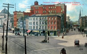 Genesse, Chippewa ja Washington Streets, Buffalo, New York, USA, vuodelta 1910 tekijältä Unbekannt