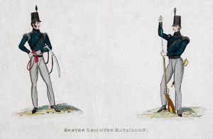 Saksalaisia sotilaita Waterloo-kaudelta, 1800-luku tekijältä Unbekannt