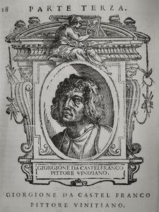 Giorgione. Lähettäjä: Giorgio Vasari, Erinomaisimpien italialaisten maalareiden, kuvanveistäjien ja arkkitehtien elämä, 1568 tekijältä Unbekannt