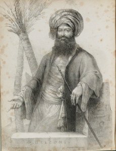 Giovanni Battista Belzoni 1778-1823 Frontispiece elokuvasta Narrative of the Operations ja Recent Disco tekijältä Unbekannt