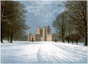 Glamis Castle, Angus, Skotlanti, Earl of Strathmoren koti, c1880 tekijältä Unbekannt