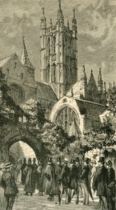 Pimeän sisäänkäynnin palvelukseen siirtyminen: Siirtomaa- ja intialaiset vierailijat Canterburyssa, 1886. tekijältä Unbekannt