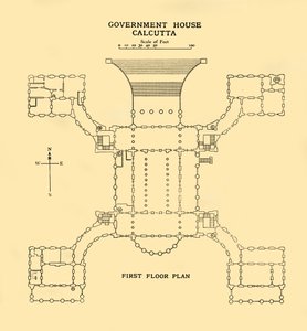 Hallitustalo Kalkutta - Ensimmäinen kerrossuunnitelma, 1925. tekijältä Unbekannt