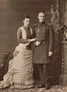 Venäjän suurherttuatar Anastasia Mihailovna ja suurruhtinas Frederick Francis III, 1878. tekijältä Unbekannt