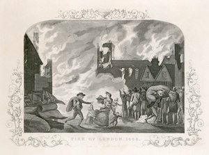 Lontoon suuri palo, 1666 c1800-luku tekijältä Unbekannt