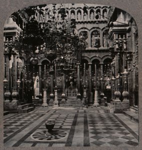 Kreikkalainen katedraali Pyhän haudan kirkossa, Jerusalemissa, n. 1900 tekijältä Unbekannt