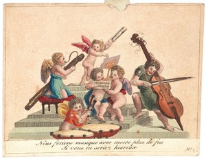 Onnittelukortti Enkelien orkesteri, vuoden 1815 jälkeen. tekijältä Unbekannt