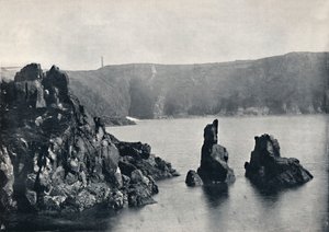 Guernsey - Moulin Huet Bay, koira- ja leijonakivet, 1895 tekijältä Unbekannt
