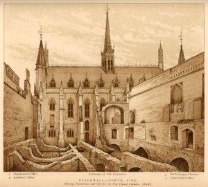 Guildhall North Side, Lontoon kaupunki, 1882-1883 1886 tekijältä Unbekannt