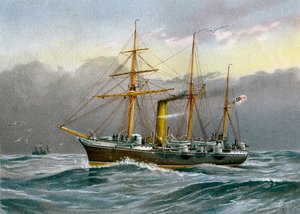 HMS Nymphe, Royal Navy Sloop, c1890-c1893 tekijältä Unbekannt