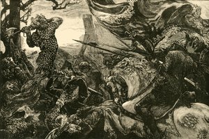 Harold Hastingsin taistelussa, 1066, 1890. tekijältä Unbekannt