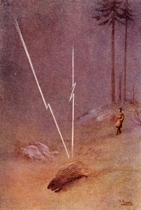 Hän omaksui yhtäkkiä jättimäisen piikkisian muodon, 1914. tekijältä Unbekannt