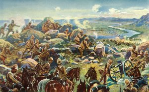 Suuntana Cronjesta - Ranskan kenraali estämässä tietä Koodoosrand Driftissä, 1901. tekijältä Unbekannt