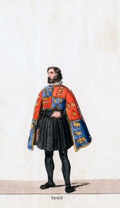 Herald, pukusuunnittelu Shakespearen näytelmään, Henry VIII, 1800-luku tekijältä Unbekannt