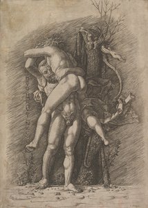 Hercules ja Antaeus, n. 1497. tekijältä Unbekannt