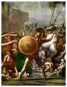 Sankarien palvonta: yksityiskohta elokuvasta The Intervention of the Sabine Women, 1799 1956 tekijältä Unbekannt