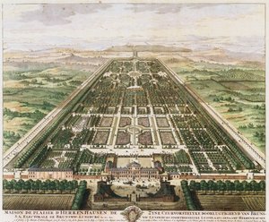 Herrenhausen: Linna ja puutarhat, n. 1745 tekijältä Unbekannt