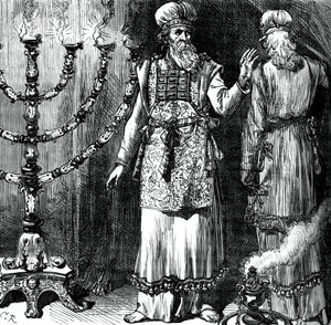 Ylipapit, näyttävät kasukat ja pellavavaatteita, v. 1880 tekijältä Unbekannt