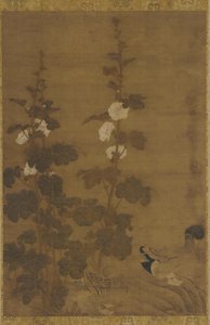 Hollyhocks and Ducks, Ming-dynastia, 1368-1644. tekijältä Unbekannt