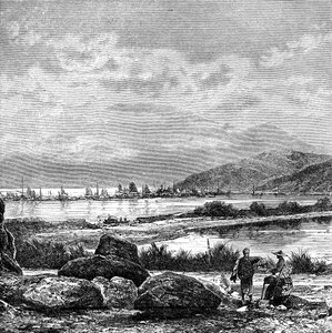 Hongkong, näkymä Kowlunista, 1890 tekijältä Unbekannt
