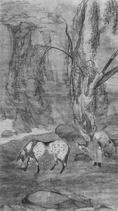 Hevonen, sulhanen ja haukka, 1600-luku. tekijältä Unbekannt