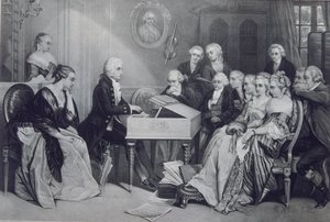Talokonsertti Mozartin perheessä Wienissä, 1800-luku tekijältä Unbekannt