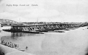 Howrah-silta Hooghly-joen yli, Kalkutta, Intia, 1900-luvun alku tekijältä Unbekannt