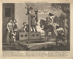 Hudibras Triumphant Plate 4: Kuvituksia Samuel Butlers Hudibrasille, 1725-30. tekijältä Unbekannt