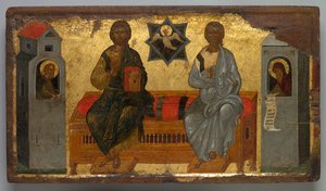 Uuden testamentin kolminaisuuden ikoni, n. 1450. tekijältä Unbekannt