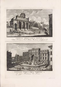 Kuvaa Raccolta di vedute antiche e moderne della città di Roma ja sue vicinanze av ukjent forfatter og utgitt av Presso Piale neg.e di stampe a S. Carlo al Corso (it, 1816) tekijältä Unbekannt